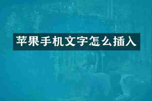 苹果手机文字怎么插入