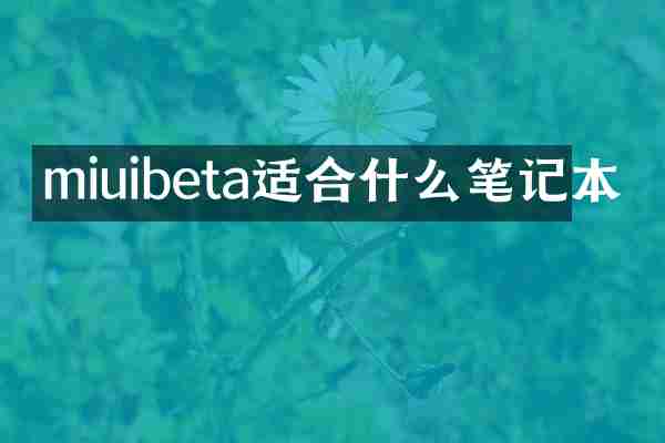 miuibeta适合什么笔记本