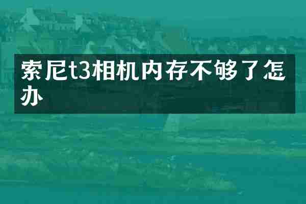 索尼t3相机内存不够了怎么办