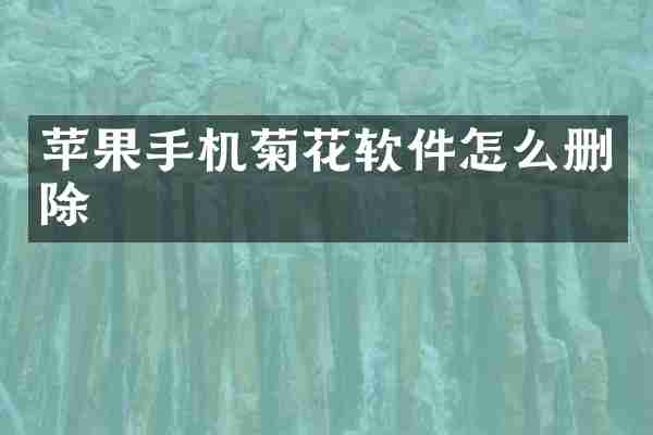 苹果手机菊花软件怎么删除