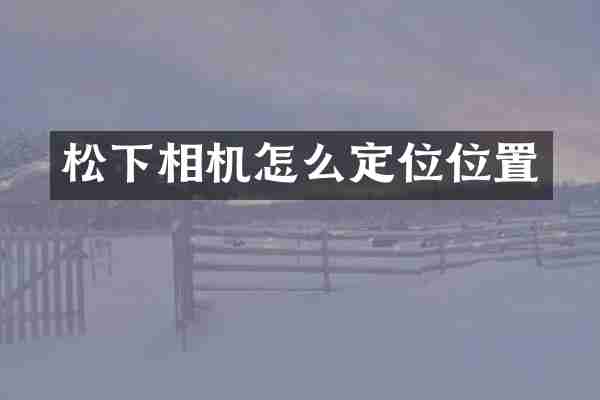 松下相机怎么定位位置