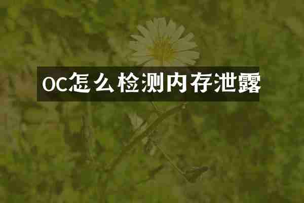 oc怎么检测内存泄露