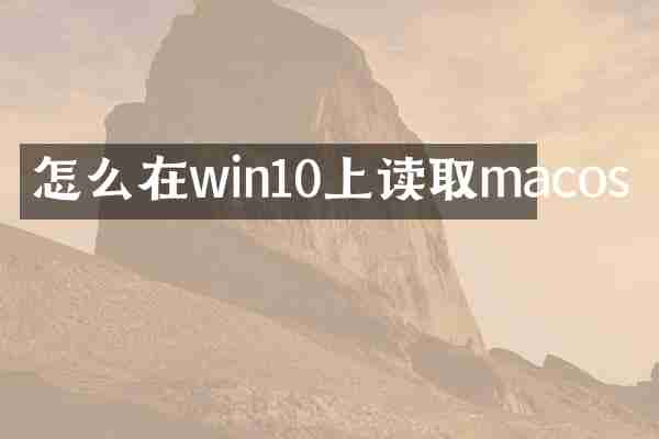 怎么在win10上读取macos
