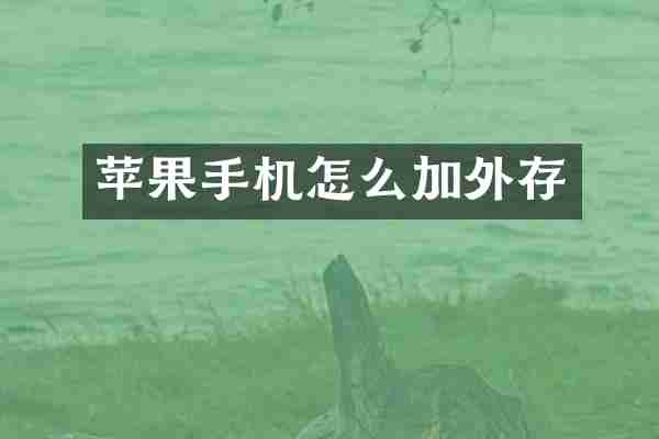苹果手机怎么加外存