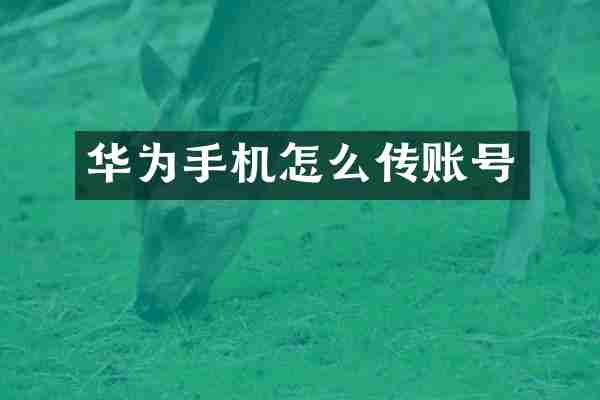 华为手机怎么传账号