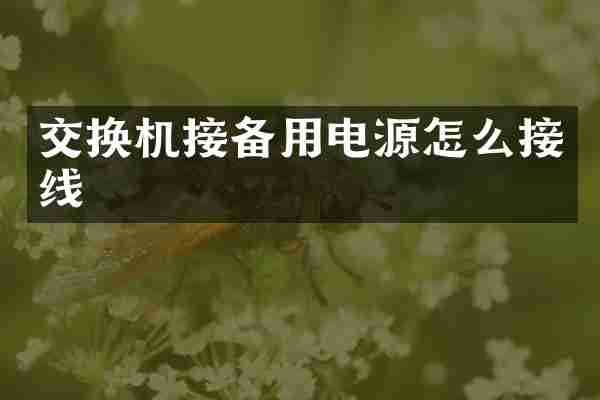 交换机接备用电源怎么接线