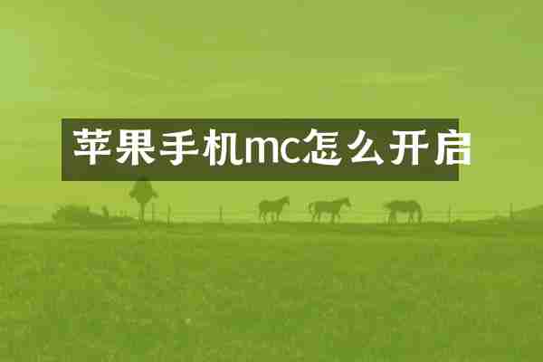 苹果手机mc怎么开启