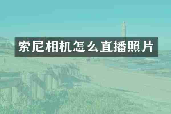 索尼相机怎么直播照片