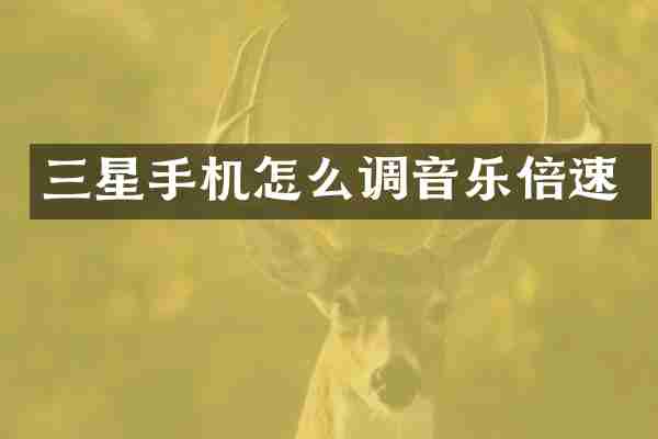 三星手机怎么调音乐倍速