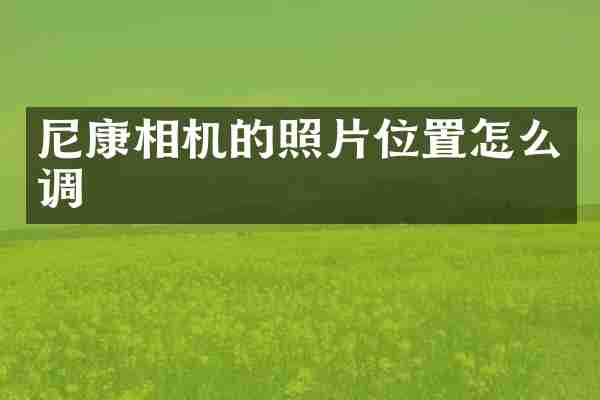 尼康相机的照片位置怎么调