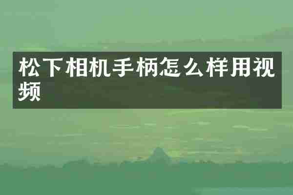 松下相机手柄怎么样用视频