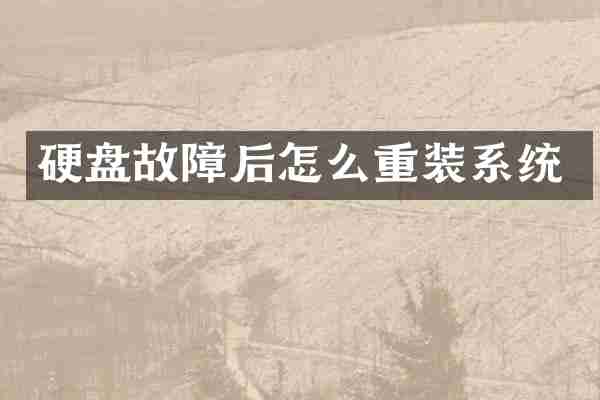 硬盘故障后怎么重装系统