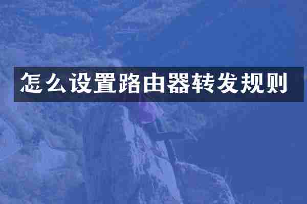怎么设置路由器转发规则
