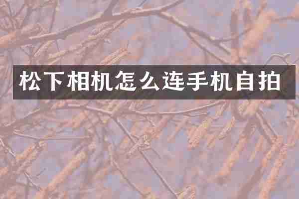 松下相机怎么连手机自拍