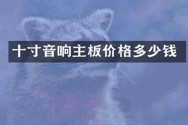 十寸音响主板价格多少钱