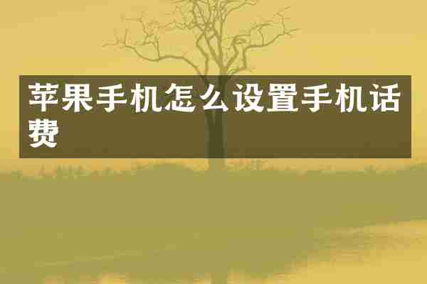 苹果手机怎么设置手机话费