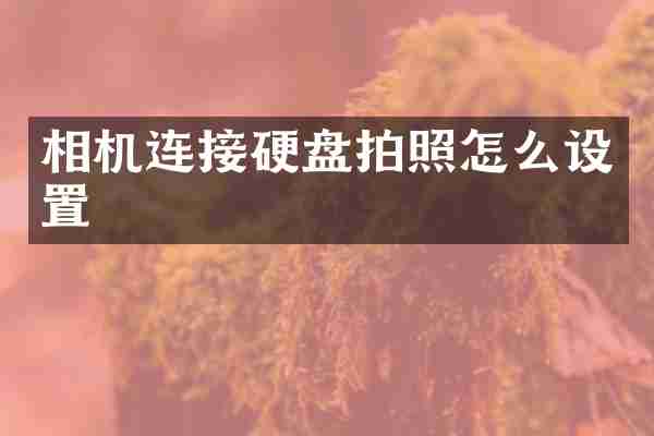 相机连接硬盘拍照怎么设置