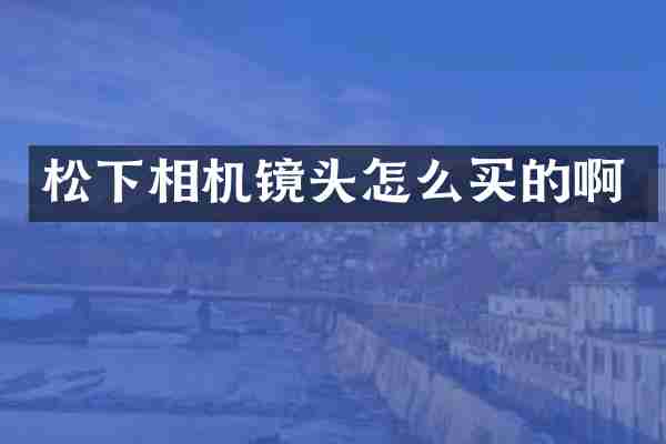 相机镜头怎么买的啊
