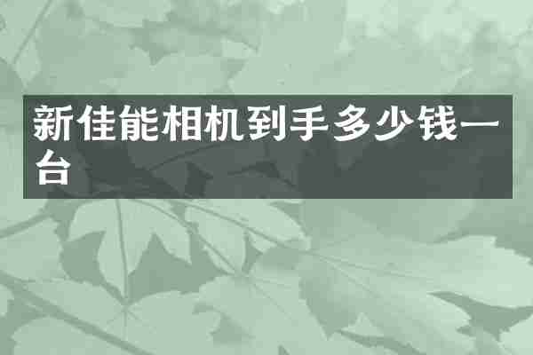 新佳能相机到手多少钱一台