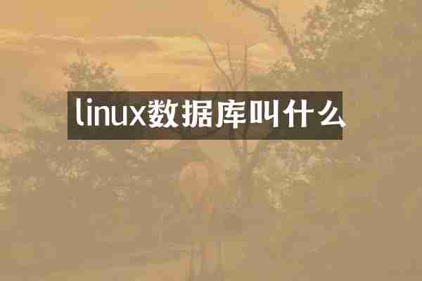 linux数据库叫什么