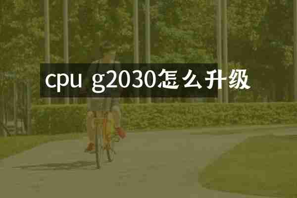 cpu g2030怎么升级