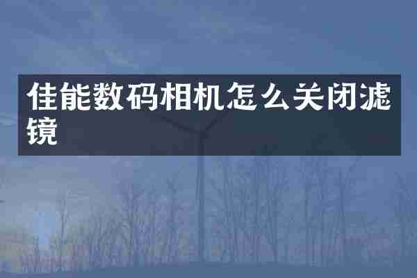 佳能数码相机怎么关闭滤镜