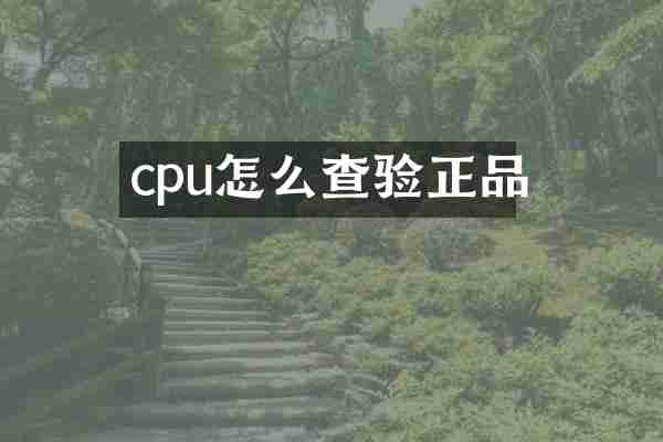 cpu怎么查验正品