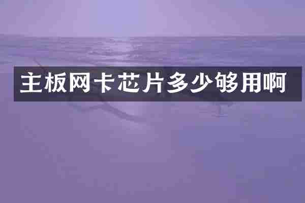 主板网卡芯片多少够用啊
