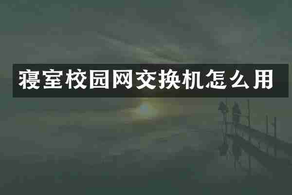 寝室校园网交换机怎么用