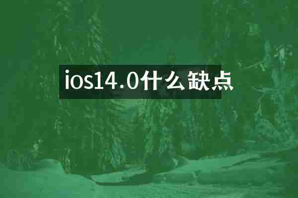 ios14.0什么缺点