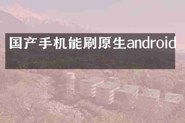 国产手机能刷原生android吗