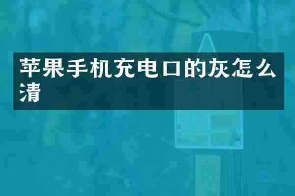 苹果手机充电口的灰怎么清