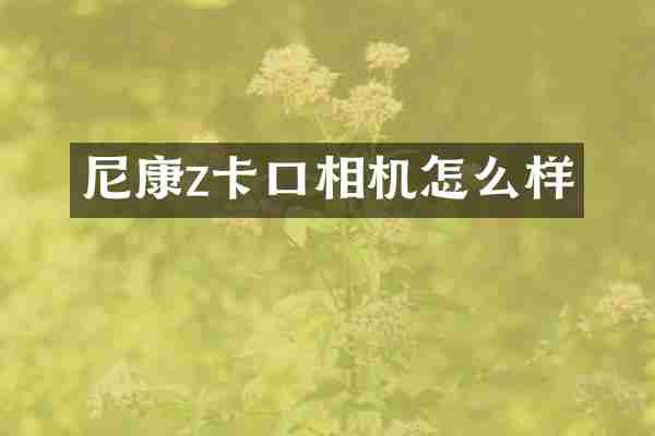 尼康z卡口相机怎么样