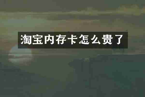 淘宝内存卡怎么贵了