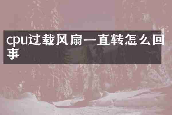 cpu过载风扇一直转怎么回事