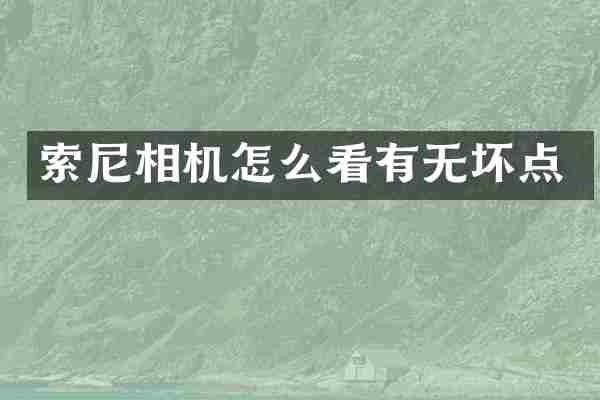 索尼相机怎么看有无坏点