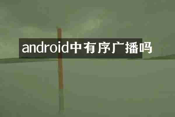 android中有序广播吗