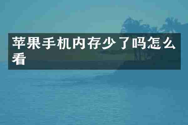 苹果手机内存少了吗怎么看