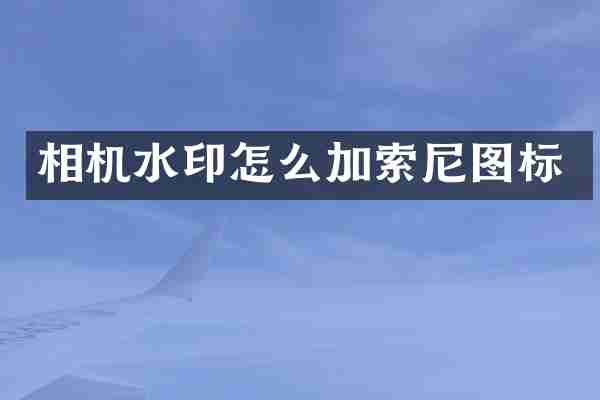 相机水印怎么加索尼图标