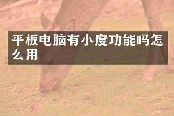 平板电脑有小度功能吗怎么用