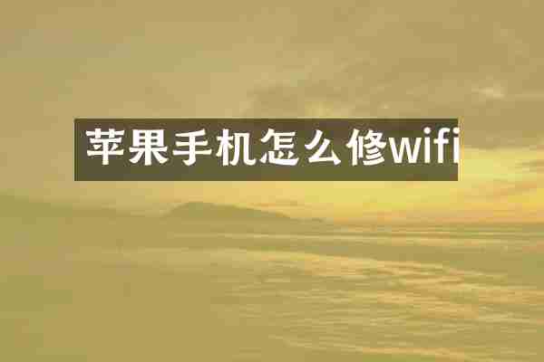 苹果手机怎么修wifi