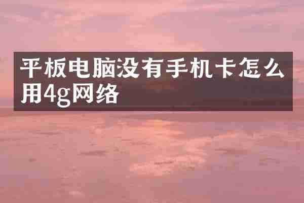 平板电脑没有怎么用4g网络