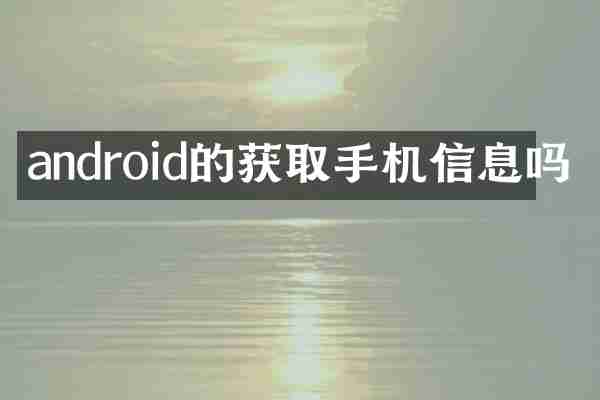 android的获取手机信息吗