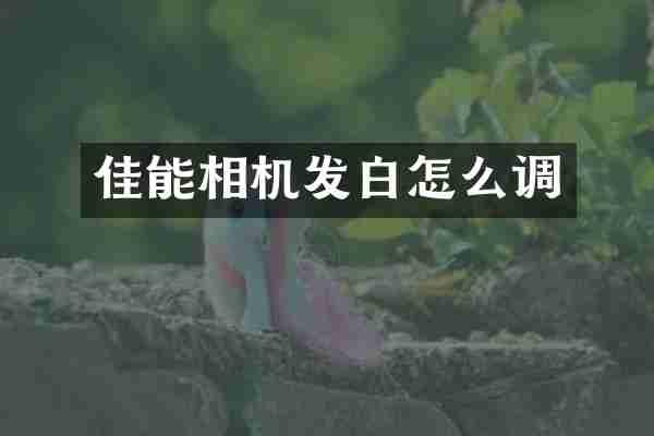 佳能相机发白怎么调