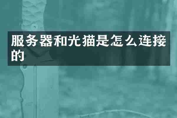 服务器和光猫是怎么连接的