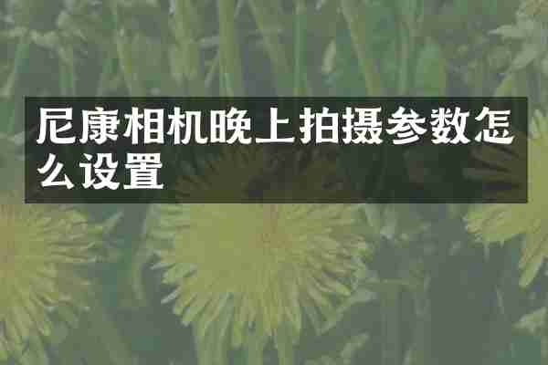 尼康相机晚上拍摄参数怎么设置