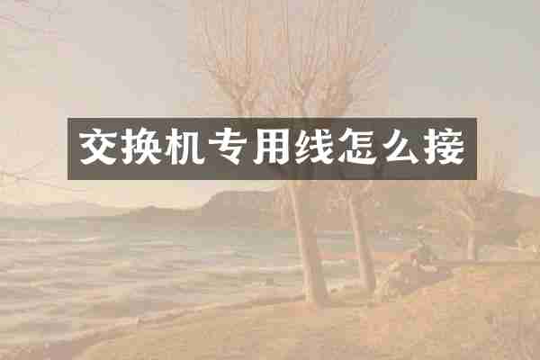 交换机专用线怎么接
