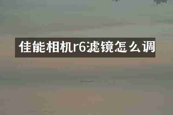 佳能相机r6滤镜怎么调