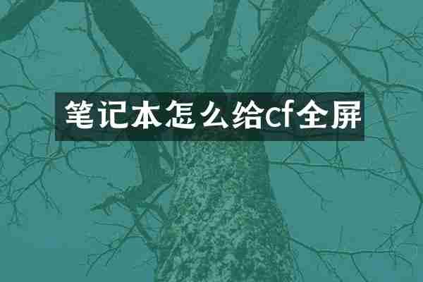 笔记本怎么给cf全屏