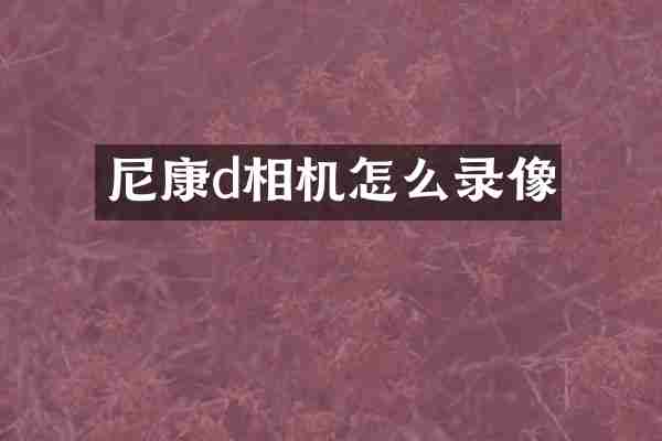 尼康d相机怎么录像
